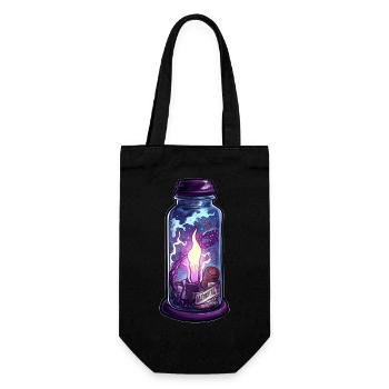 Mystic Candle Bottle Drawing - Gift Bag for Bottles - black - Front