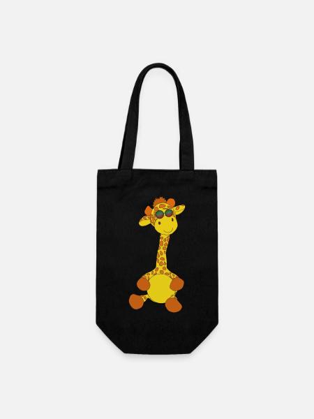 Giraffe - Geschenkbeutel für Flaschen - Schwarz