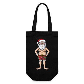 Santa Claus Holiday Santa - Gift Bag for Bottles - black - Front