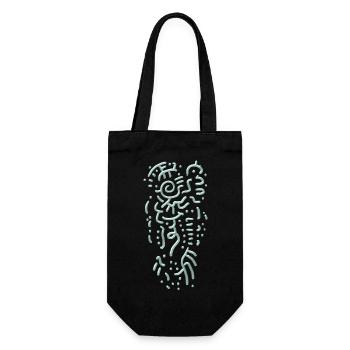Gothic Flourish Pattern - Abstract - Gift Bag for Bottles - black - Front