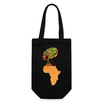 Proud African Woman with Africa Map, African Pride - Gift Bag for Bottles - black - Front