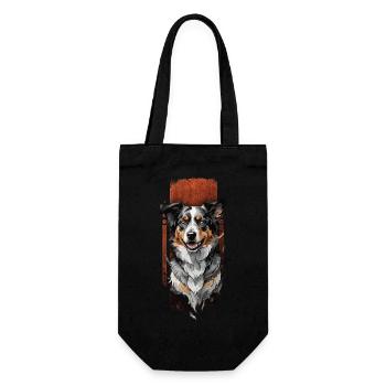 Une énergie débordante : portrait d’un border collie - Sac à bouteille - noir - Devant