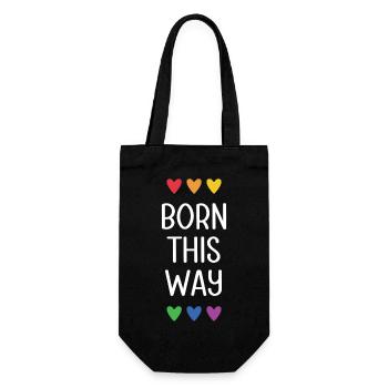 LGBT Pride Month - Born This Way - Gift Bag for Bottles - black - Front
