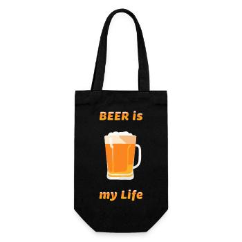 Beer Flask Mug Booze Bachelor Party 6 - Gift Bag for Bottles - black - Front