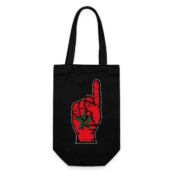 Drapeau marocain numéro 1 utilisé - Sac à bouteille - noir - Devant