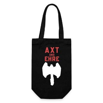 Axt und Ehre - Geschenkbeutel für Flaschen - Schwarz - Vorne