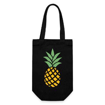 Ananas - Geschenkbeutel für Flaschen - Schwarz - Vorne