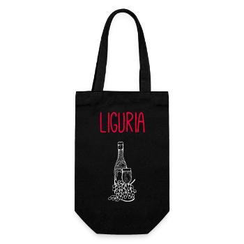 Illustration de vin et de fleurs de Ligurie - Sac à bouteille - noir - Devant