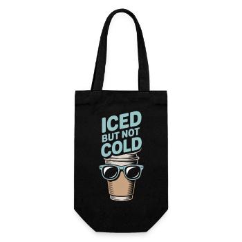 Café glacé mais pas froid Humour Barista - Sac à bouteille - noir - Devant