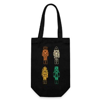 Santa Claus Nutcracker Christmas - Gift Bag for Bottles - black - Front