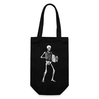 Skeleton plays Accordion Serenade - Gift Bag for Bottles - black - Front