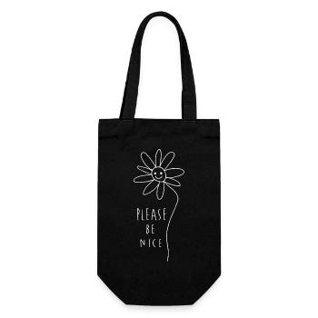 Soyez gentils – Minimalist Flowers Doodle - Sac à bouteille - noir - Devant
