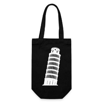 Silhouette de la Tour de Pise Monochrome - Sac à bouteille - noir - Devant
