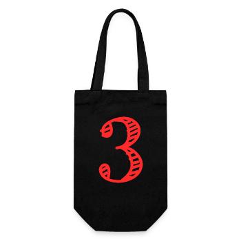 3 JAHRE. 3. JAHRESTAG. GEBURTSTAG 3 JAHRE. 3 - Geschenkbeutel für Flaschen - Schwarz - Vorne