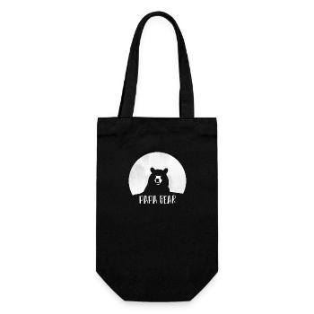 Papa Bear proud Daddy stolzer Vater - Geschenkbeutel für Flaschen - Schwarz - Vorne