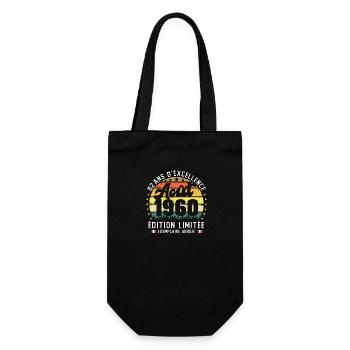 62 Ans Anniversaire Vintage Né en Août 1960 - Sac à bouteille - noir - Devant