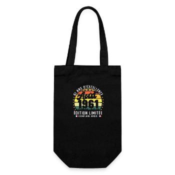 61 Ans Anniversaire Vintage Né en Août 1961 - Sac à bouteille - noir - Devant