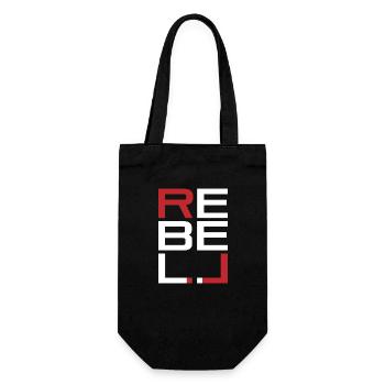 REBELL weiß-rot - Geschenkbeutel für Flaschen - Schwarz - Vorne