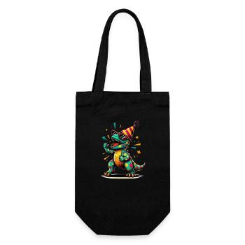 Dino de fête - Sac à bouteille - noir - Devant