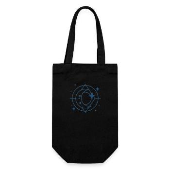 Mystisches Esoterik T-Shirt – Geometrischer Mond m - Geschenkbeutel für Flaschen - Schwarz - Vorne