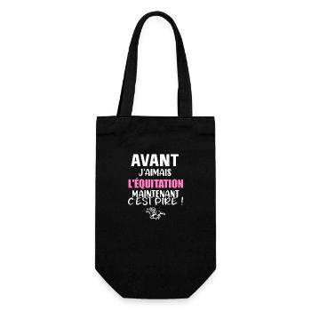 Avant j'aimais l'équitation maintenant c'est pire - Sac à bouteille - noir - Devant