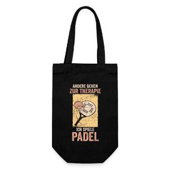 Tennis Padelspieler Padel - Geschenkbeutel für Flaschen - Schwarz - Vorne