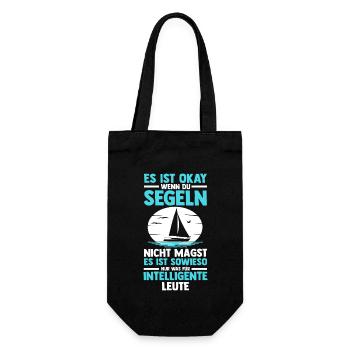 Segelboot Segler Segeln - Geschenkbeutel für Flaschen - Schwarz - Vorne