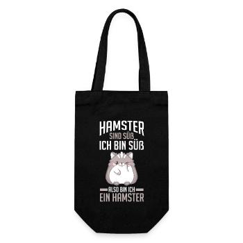 Nagetier Hamsterbesitzer Hamster - Geschenkbeutel für Flaschen - Schwarz - Vorne