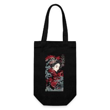 Japan Kanji Vintage Kunst Tokio Urban Design Stil - Geschenkbeutel für Flaschen - Schwarz - Vorne