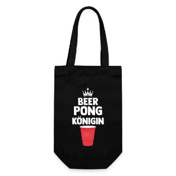 Party Bier Bierpong Beer Pong - Geschenkbeutel für Flaschen - Schwarz - Vorne