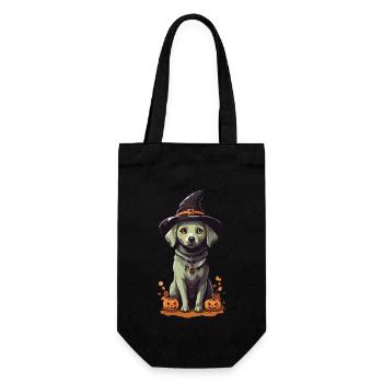 Midnight Witches Dog Cute Halloween Pet - Gift Bag for Bottles - black - Front