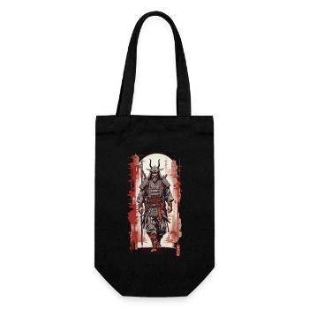 Samurai Krieger Vintage Japan Farbholzschnitt Stil - Geschenkbeutel für Flaschen - Schwarz - Vorne