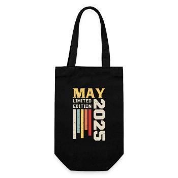 Mai 2025 - Geburtstagsgeschenk geboren im Mai 2025 Mai - Geschenkbeutel für Flaschen - Schwarz - Vorne