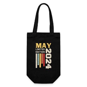Mai 2024 - Geburtstagsgeschenk geboren im Mai 2024 Mai - Geschenkbeutel für Flaschen - Schwarz - Vorne