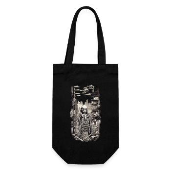 Samouraï Yokai Squelette Ukiyo-E Otaku Streetwear - Sac à bouteille - noir - Devant