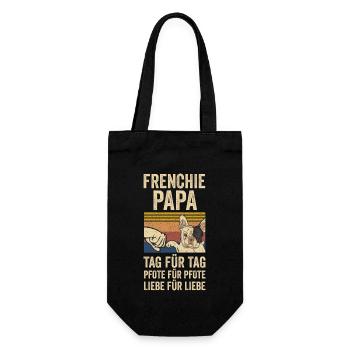 Frenchie Hundepapa Französische Bulldogge - Geschenkbeutel für Flaschen - Schwarz - Vorne