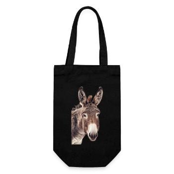Esel - Geschenkbeutel für Flaschen - Schwarz - Vorne