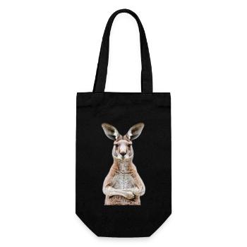 Känguru - Geschenkbeutel für Flaschen - Schwarz - Vorne