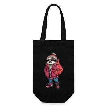 paresseux mode hiver - Sac à bouteille - noir - Devant