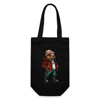 Biber Fashion Winter - Geschenkbeutel für Flaschen - Schwarz - Vorne