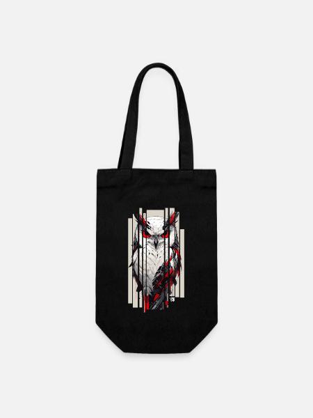 Cyborg hibou kanji rouge or - Sac à bouteille - noir