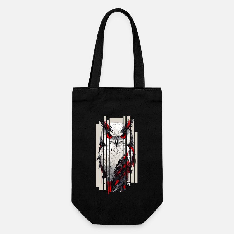 Cyborg hibou kanji rouge or - Sac à bouteille - noir