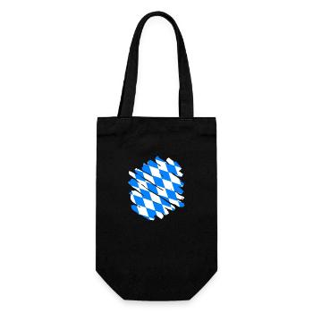 Bayern Flagge Used Look Bayerische Fahne Vintage - Geschenkbeutel für Flaschen - Schwarz - Vorne