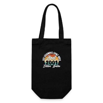Cadeau Les légendes sont nées en Août 2001 - Sac à bouteille - noir - Devant