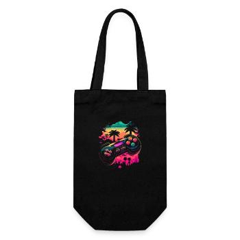 Retro Konsole - Geschenkbeutel für Flaschen - Schwarz - Vorne