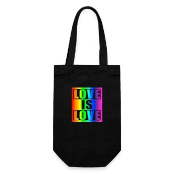 Love is love - Geschenkbeutel für Flaschen - Schwarz - Vorne