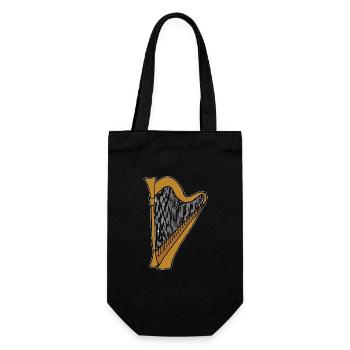 Harp Plucked Instrument Music Orchestra - Gift Bag for Bottles - black - Front