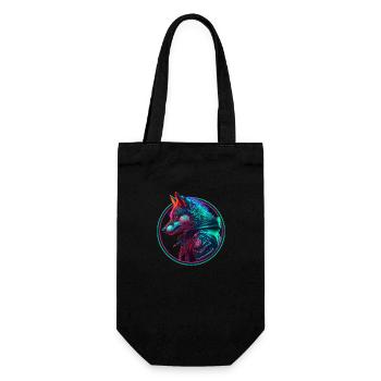 Neon Punk Wolf en veste en cuir - Sac à bouteille - noir - Devant