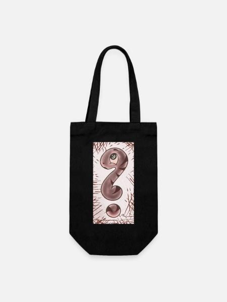 Point d’interrogation serpent brun étroit - Sac à bouteille - noir