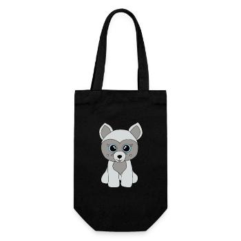 Süßer grauer Hund - Geschenkbeutel für Flaschen - Schwarz - Vorne